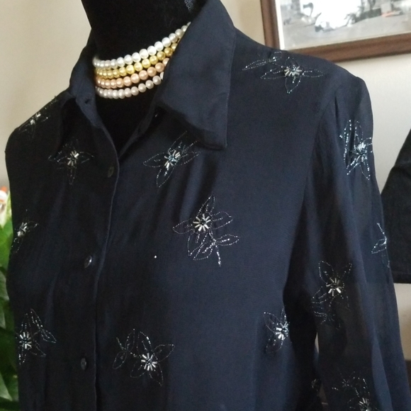 NY & CO Black Shirt, sz XL - Picture 2 of 7